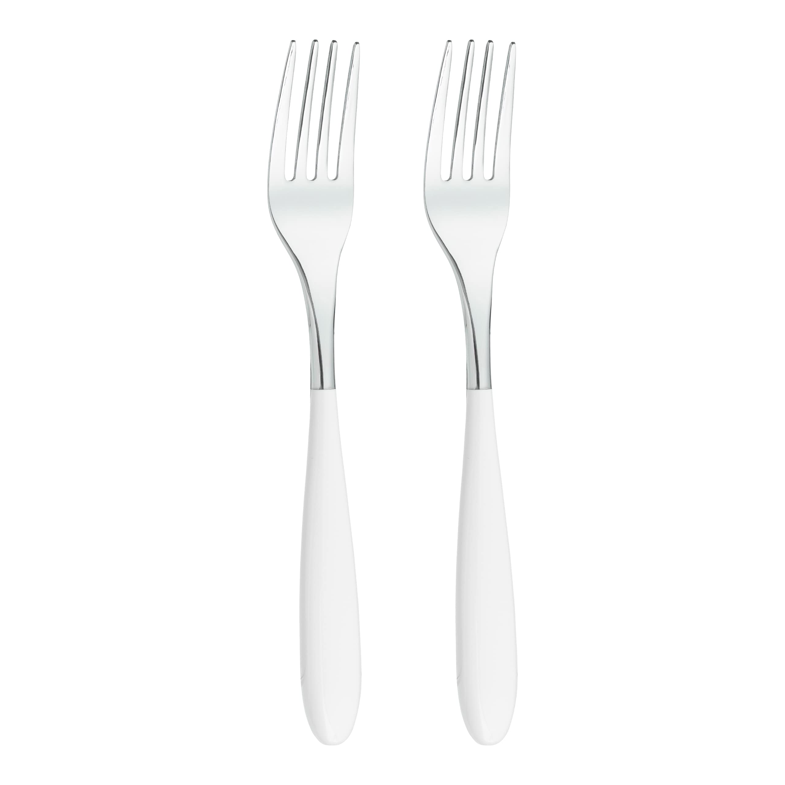 Grunwerg Yin & Yang Dessert Forks 2DF650W, 18/10 Stainless Steel, Set of 2, White