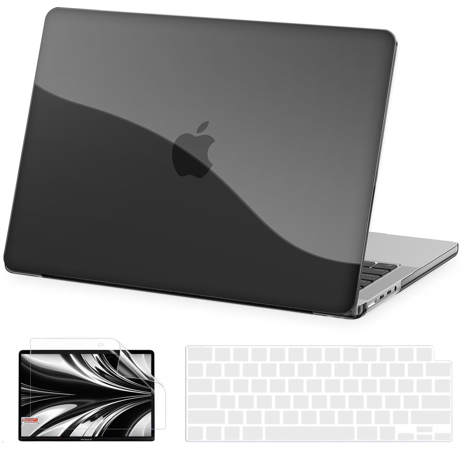 Photo 1 of AKIT Compatible with MacBook Pro 16 inch Case 2025 2024-2021 M4 M3 M2 M1 Pro Max A3403 A3186 A2991 A2780 A2485, [Ultra-Thin] Hard Shell Laptop Case&Keyboard Cover&Screen Protector, Crystal Black