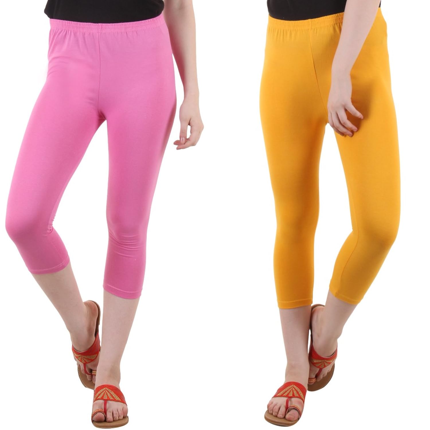 diaz cotton lycra capris for women pack of 2