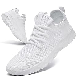 YOSFDC Men's White Running Shoes Slip On Walking