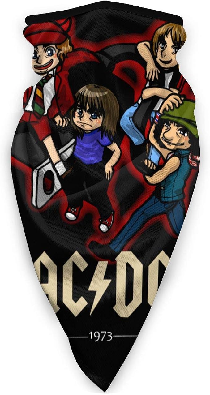 Amazon Com Acdc Breathable Face Mask 3d Printing Multifunction Anti Dust Balaclava Face Mask Stretchability Neck Warmer Windproof Breathable Face Mask Black Clothing