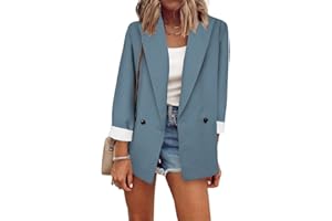 Womens Blazers for Work Casual, Open Front Long Sleeve Office Jacket, Professional Business Casual Cardigan for Women