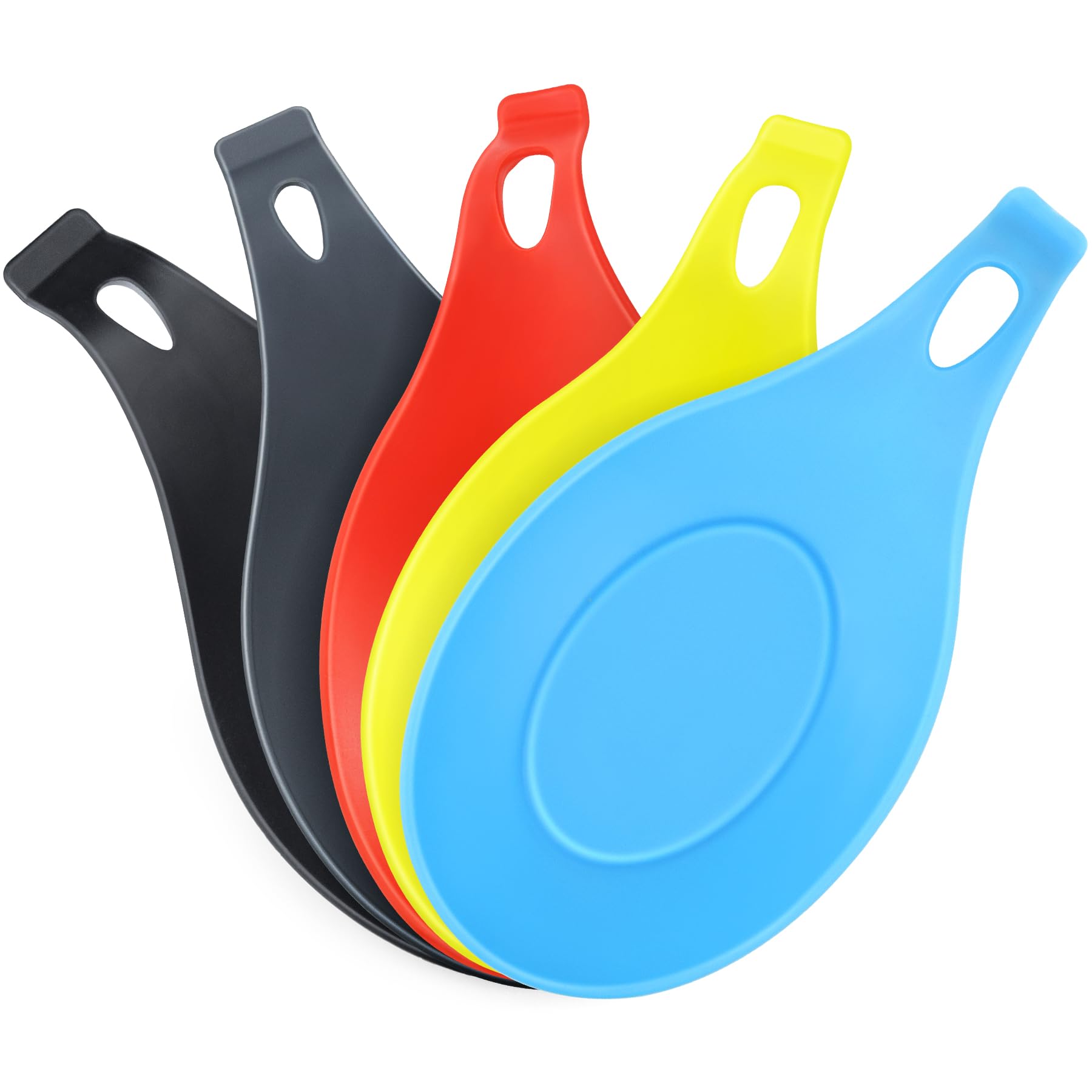 Photo 1 of TROUSKAIG Spoon Rest for Stove Top, 5 Pack Small Silicone Spoon Holder for Kitchen Counter, Coffee Spoon Rest, Heat Resistant Cooking Spoon Holder Perfect Kitchen Gadgets,Ladles