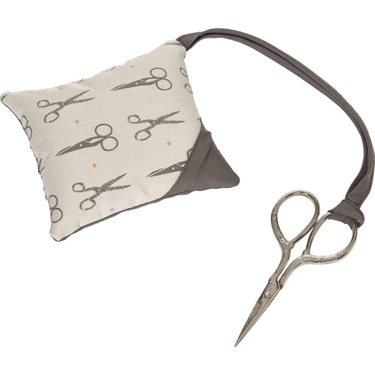 Prym Pin Cushion Motif Scissors, Grey, On Size