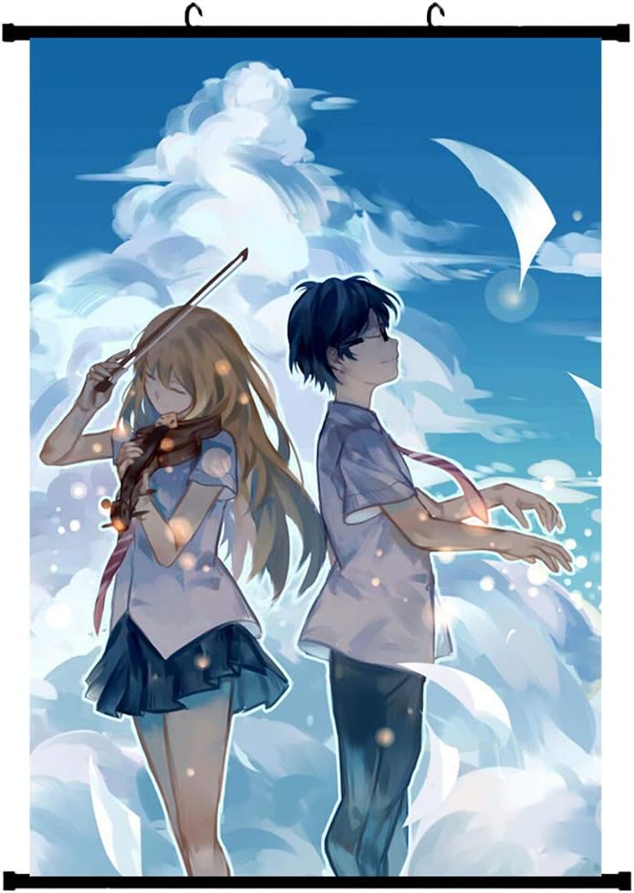 Tianmeijia Anime Your Lie in April Kaori Poster Wall Scroll Home Decor 8"×12"(Style02)