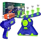 BAODLON Shooting Games Toy for Age 5, 6, 7, 8, 9, 10+ Years Old Kids, Boys - Glow in The Dark Floating Ball Target with Foam Dart Toy Gun, 10 Balls/5 Targets - Ideal Gift