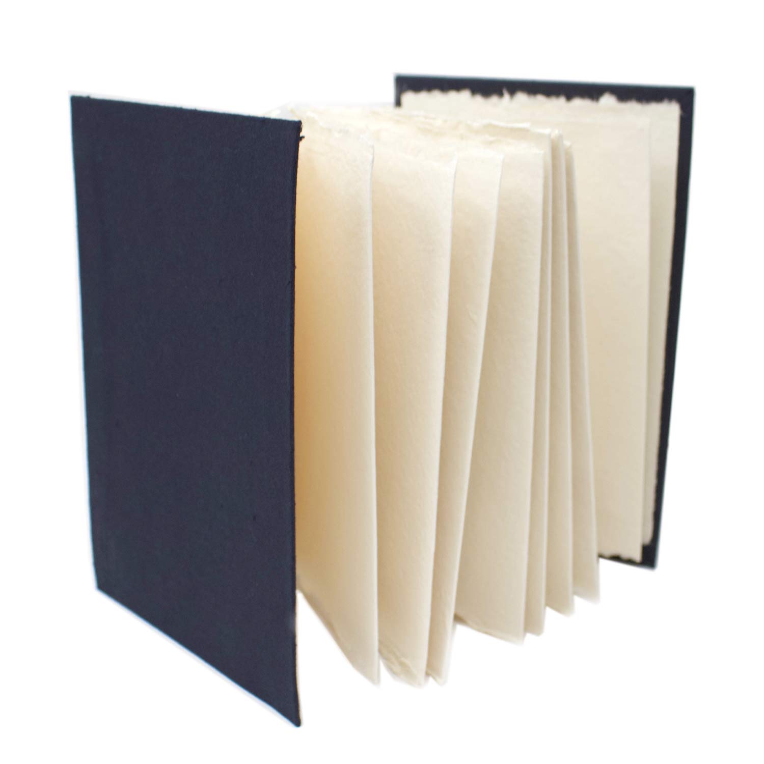 Artway Indigo - Cotton Rag Paper Sketchbook - Concertina A5 Portrait - 36 Sides/18 Pages of 250gsm Mid Texture 100% Cotton Rag Paper - 100% Handmade, White