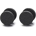 Men Women 6-12MM Black Sand Matt Screw Stud Earrings, Cheater Fake Plugs Gauges Illusion Tunnel