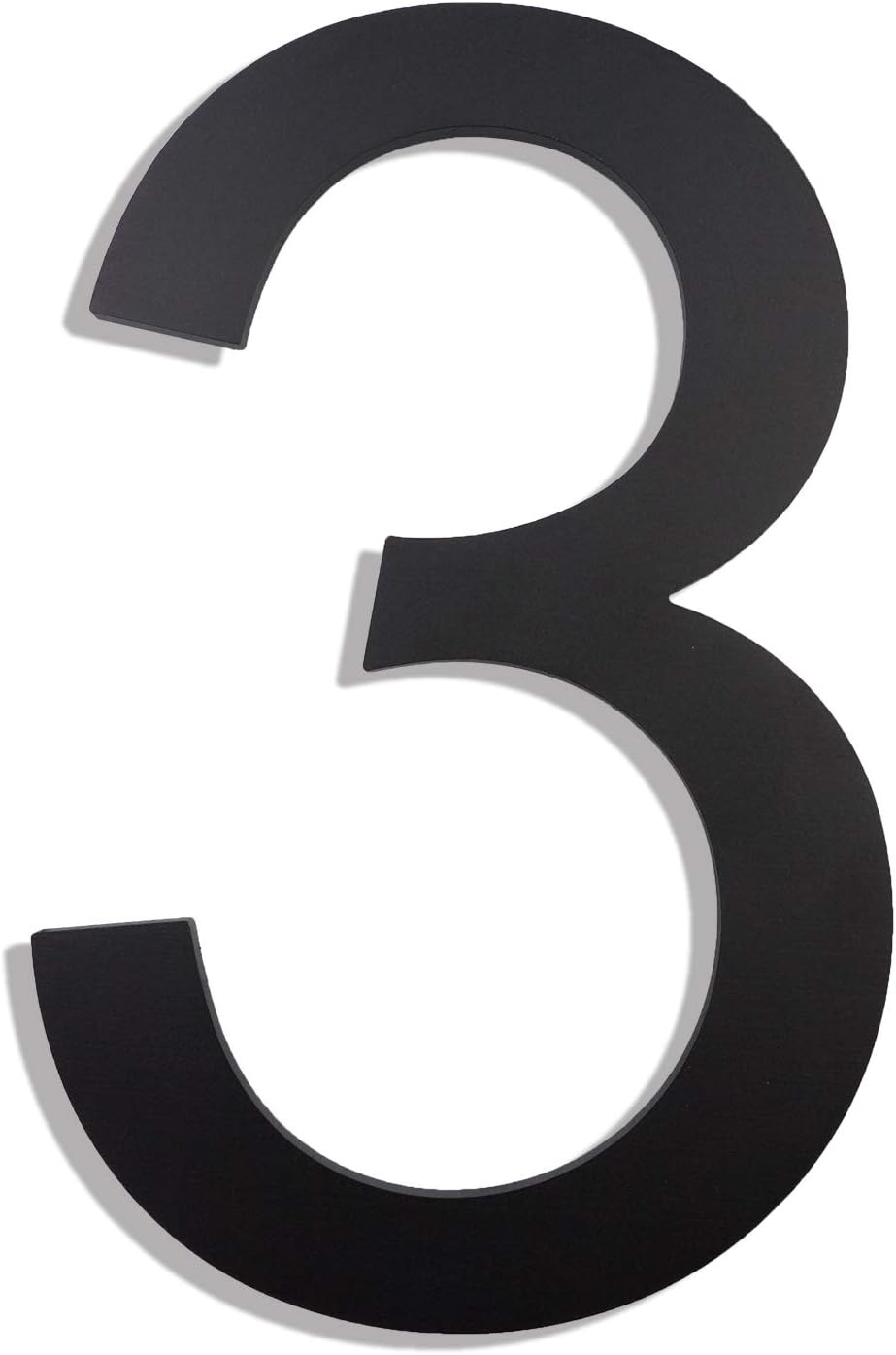 Modern House Numbers -8 Inch High Floating Solid 304 Stainless Steel Address Number, Elegant Black Finished, Number 3