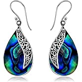 925 Sterling Silver Abalone Shell Dangle Drop Elegant Earrings Costume Jewelry for Women Birthday Christmas Gifts for Women