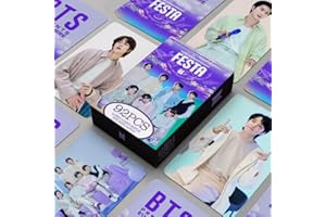 haianallo Kpop SUGA V JK JIN Merch Photo Cards, 92pcs Cards 60 Pcs Lomo Cards and 32 Pcs Music Stickers (Dark Purple)