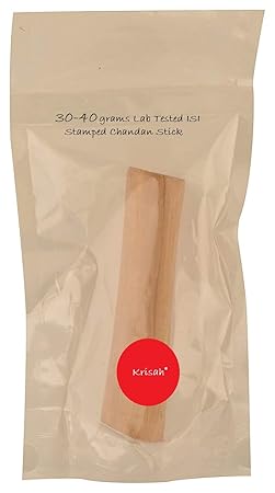 Krisah Wood Sandalwood Scented Processed Mysore Chandan Sticks (Beige_0.9 Inch X 3.1 Inch X 1.1 Inch)