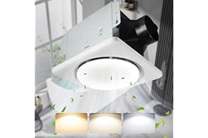 NOVELUX Bathroom Exhaust Fan with Light, UL and HVI Certificated 120 CFM 1.2 Sones, 41W 42db Bathroom Fan with Light for Home
