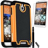 COVRWARE® HTC Desire 510 - 3 in 1 Bundle - Armor Defender Series Protective Case [HD Film & Aluminum Stylus Pen] - Orange