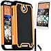 COVRWARE® HTC Desire 510 - 3 in 1 Bundle - Armor Defender Series Protective Case [HD Film & Aluminum Stylus Pen] - Orange