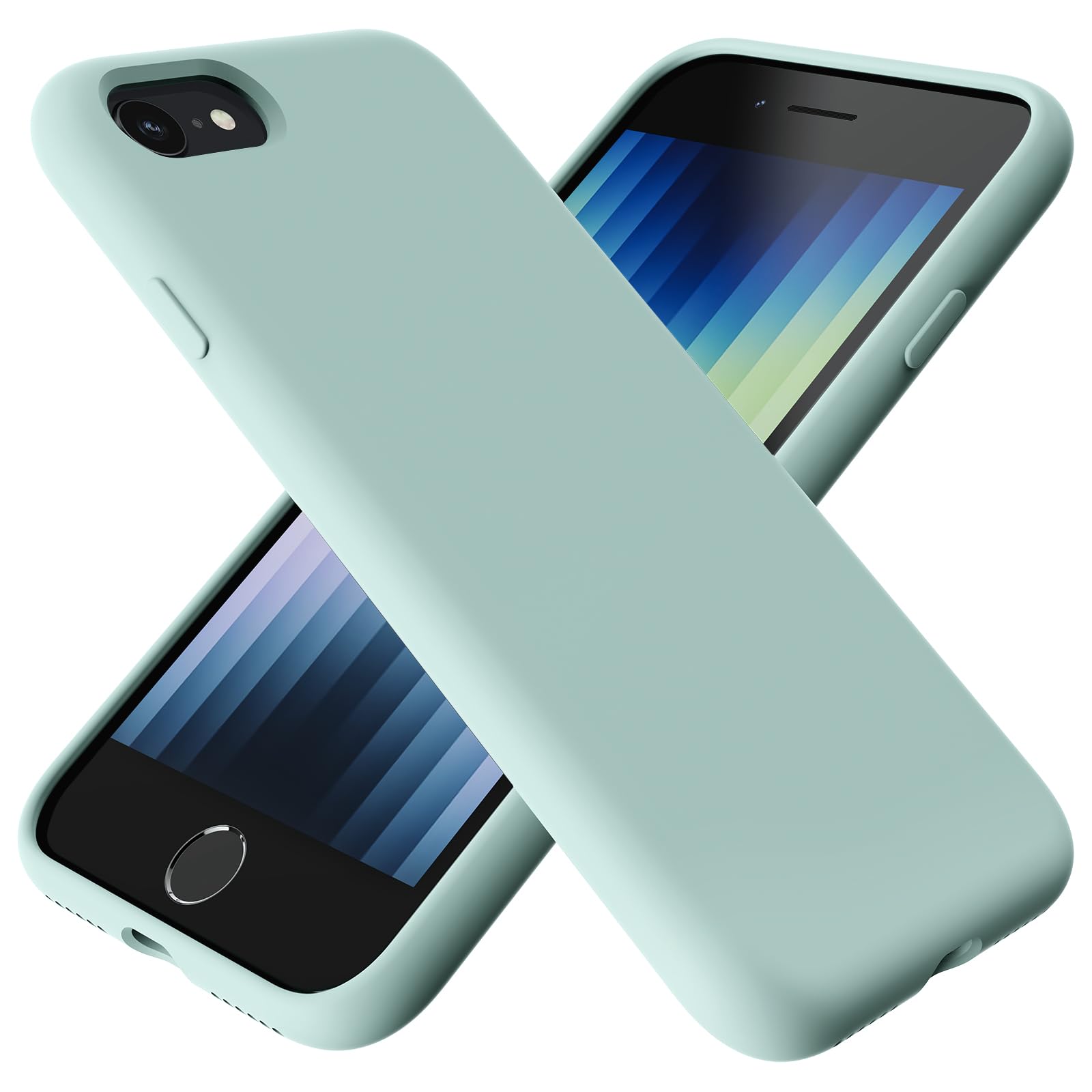 TAXXOE Liquid Silicone Case Compatible with IPhone SE 2020/2022, iPhone 8/7, 4.7 Inch, Soft-Touch, Shockproof, DustProof, Antiskid Full Body Phone Cover for iPhone SE - Cayn — image 1