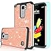 LG Stylo 2 Case,LG Stylo 2 Plus Case,LG Stylus 2 /Stylo 2 V Glitter Case with HD Screen Protector for Girls Women,LeYi Heavy Duty Shockproof Protective Phone Case for LG LS775 TP Rose Gold
