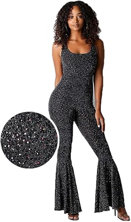 bell bottom sequin jumpsuit