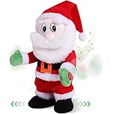 Gfilay Dancing Santa Claus, Walking and Singing Santa Toy with Funny Moves and Songs,12 Inch Animated and Stuffed Christmas Doll for Xmas Party and Gift
