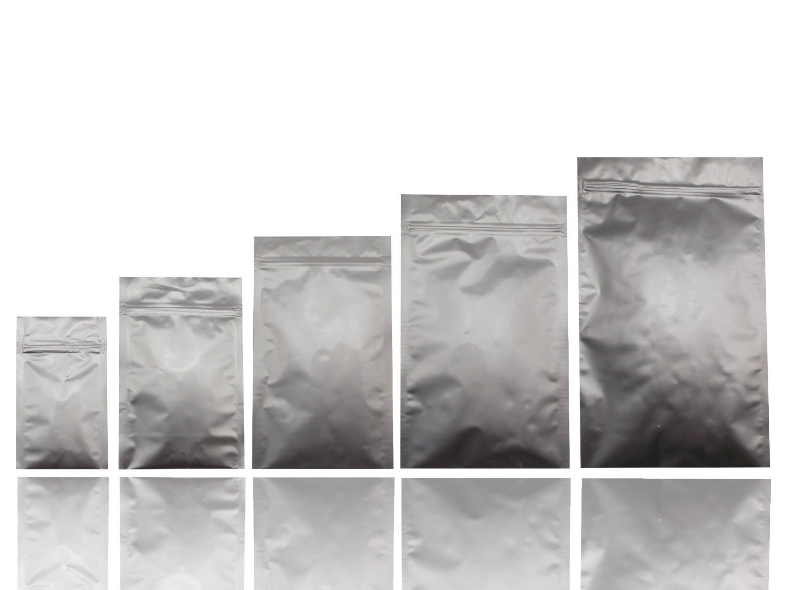 Jamo Solutions Mylar Foil Bags, Aluminium Sachet Pouch with ziplock Heat Seal Food Grade (50, 130mmx220mm)