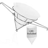 Cone Filter Holder with 20 Paper Filters, 10-Inch Oil Filter Cuisine Ready | Nickel-plated iron holder supports standard 10-inch cone filters for cooking oil and maple syrup filtration.