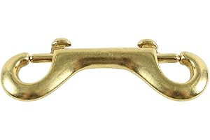 VP LEATHER Eye Bolt Snap Scuba Grade Solid Brass 3-3/8" Double Ended Snap Hook Clip