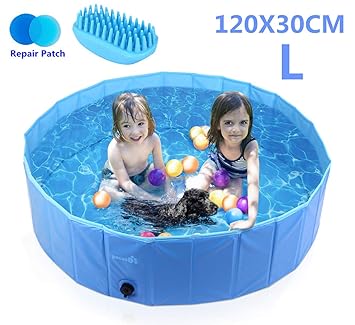 Pecute Hundepool Schwimmbad Für Hunde Und Katzen Swimmingpool Hund Planschbecken Hundebadewanne Faltbarer Pool Mit Pvc Rutschfest Verschleißfest Für
