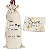 Funny Pregnancy Announcement Wine Bag for New Mom Dad, I Can't Drink This But You Can Wine Bag Pregnancy Announcement for Grandparents Parents Aunt Friends