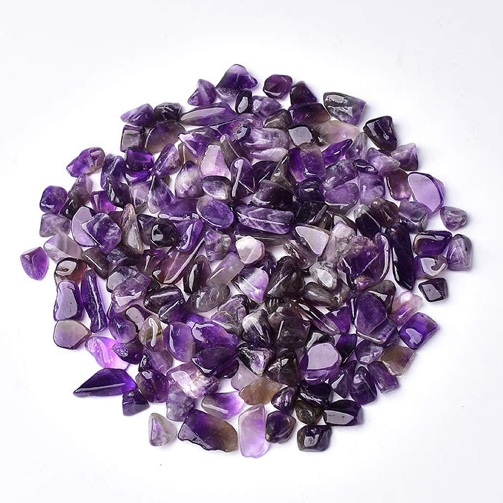 Indoor Fountains & Accessories - IMALY Amethyst Tumbled Chips Stone Polished Crushed Healing Crystal Quartz Pieces Irregular Shaped Stones for Home Decorative Stones Vases Plants Succulents 0.5lb