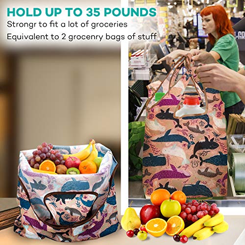 2 Reusable+Grocery+Shopping+Foldable+Groceries