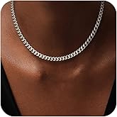 Gold Necklace for Women, 14K Gold Plated Dainty Chunky Cuban Chain Necklaces for Women, Cuban Link Chain Necklaces for Women Trendy Cuban Chain Fashion Jewelry Gifts for Christmas Thanksgiving
