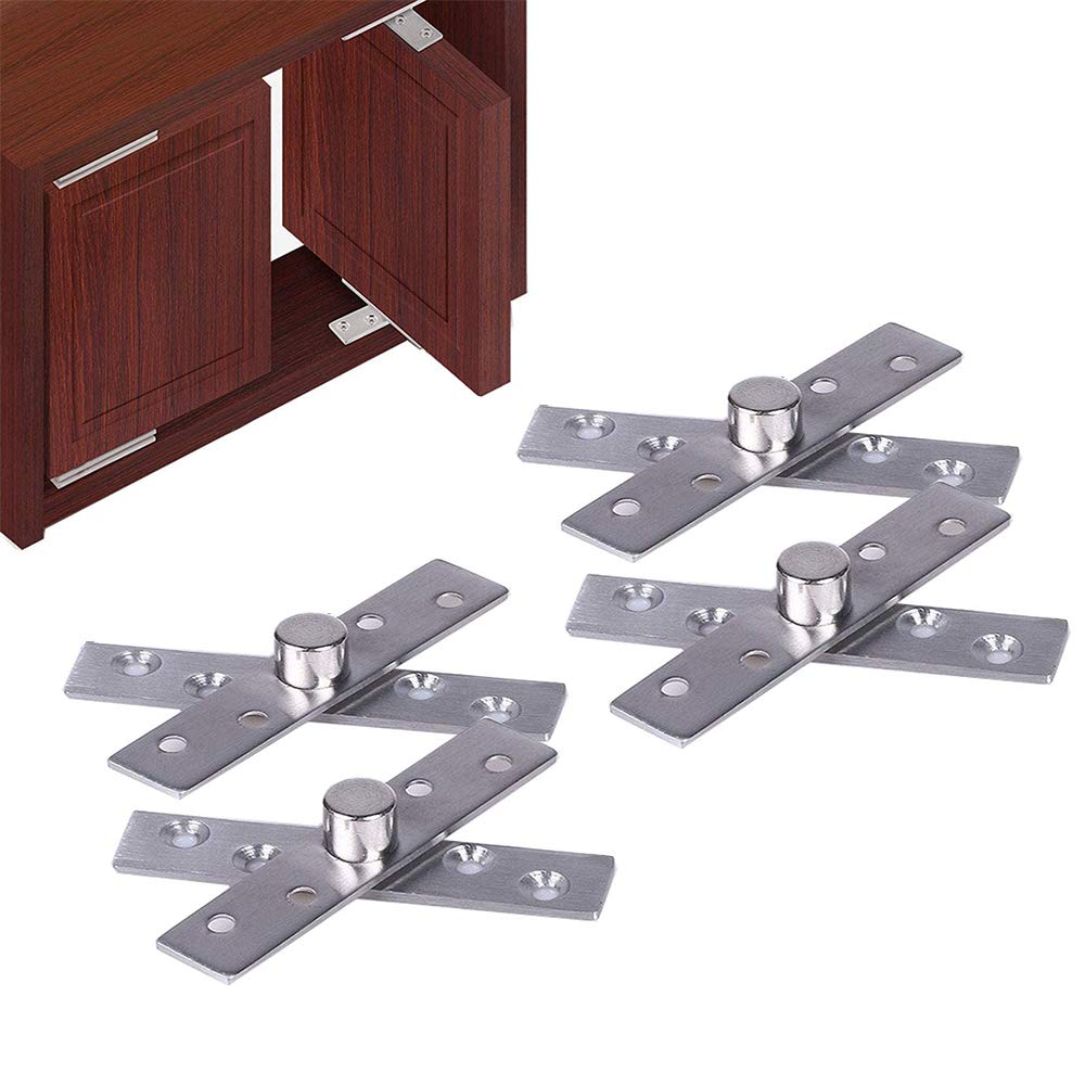 4 Pcs 360 Degree Stainless Steel Heavy Duty Concealed Rotating Door Hinge, for Home, Window, Cabinet