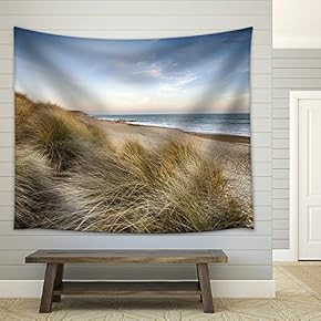 The Beach and Sand Dunes at Hengistbury Head Near Bournemouth in Dorset - Fabric Wall Tapestry Home Decor - 51x60 inches