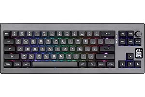 EPOMAKER Shadow-X Gasket Mechanical Keyboard, Hot-Swap 2.4ghz/Bluetooth/USB-C Wired Wireless Gaming Keyboard with Screen, 3000mAh Battery, Poron Foam (Black, Wisteria Linear Switch)