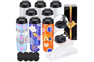 Joyclub 8 Pack Sublimation Water Bottle Dual Opening 20 oz Sublimation Tumblers with Leakproof Lid and Straw Insulated Stainless Steel Sports Sublimation Blanks