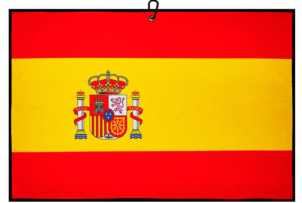 Alengolf Premium Microfibre Golf Towel with Spain Flag 60cm x 40cm | Made in Spain