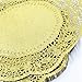 LoBake 12 inches golden round paper lace doilies cupcake bread placemats home dinner tableware 100 pieces per pack