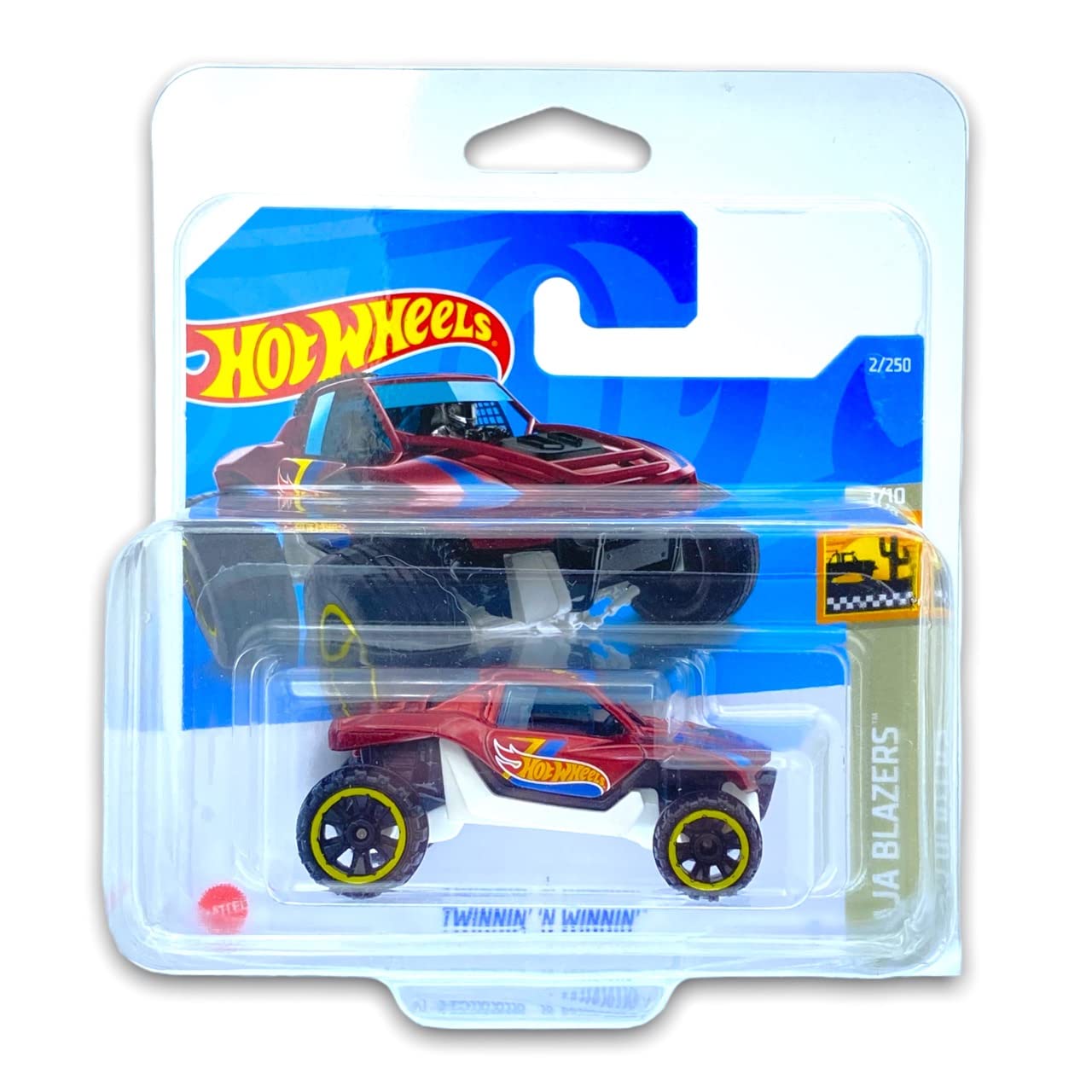 Hot Wheels Twinnin' 'N Winnin' (Red) 1/10 Baja Blazers 2022-2/250 (Short Card) *** COMES IN A KLAS CAR KEEPER PROTECTIVE COLLECTORS CASE *** HCW83