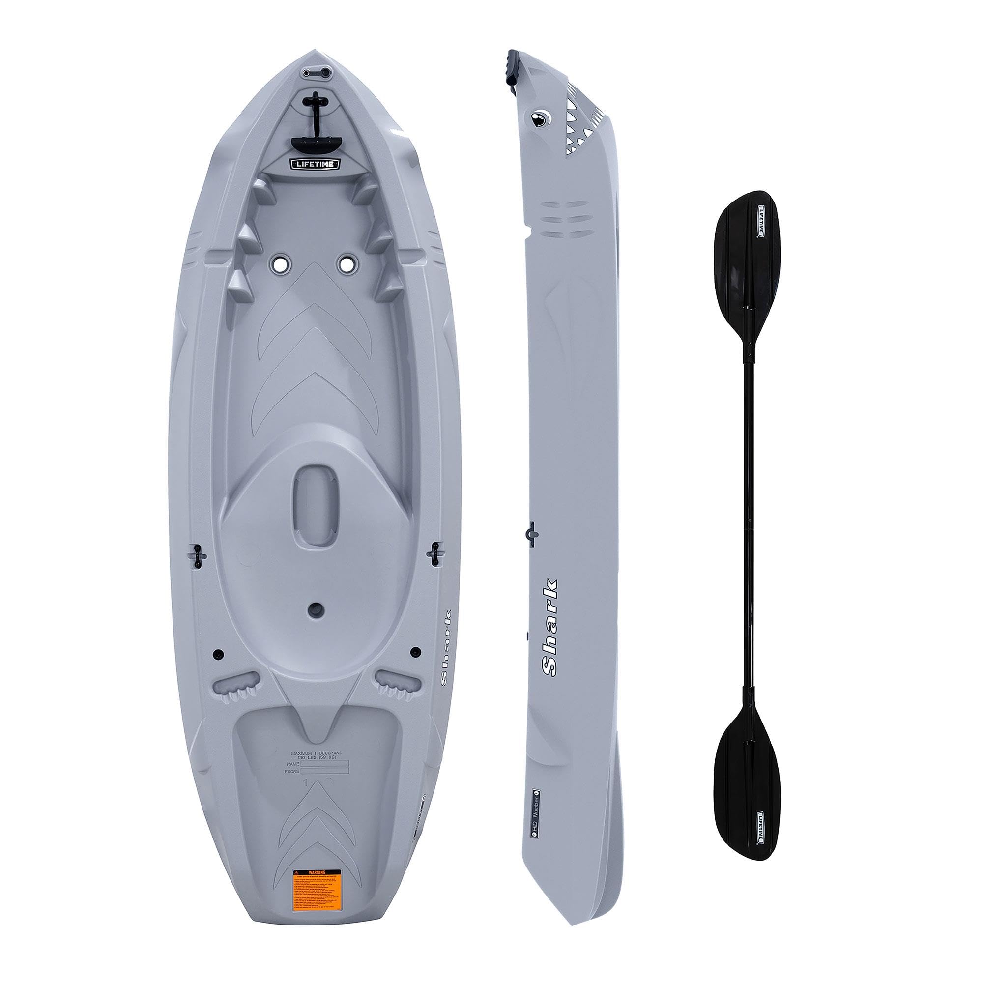 Photo 1 of Lifetime Shark Youth Kayak with Paddle, 6 Ft, Gray