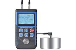 Ultrasonic Thickness Gauge with Probe, Range 0.039 to 13.78 inch, Digital Industrial Metal Thickness Gauge Tool for Aluminum,