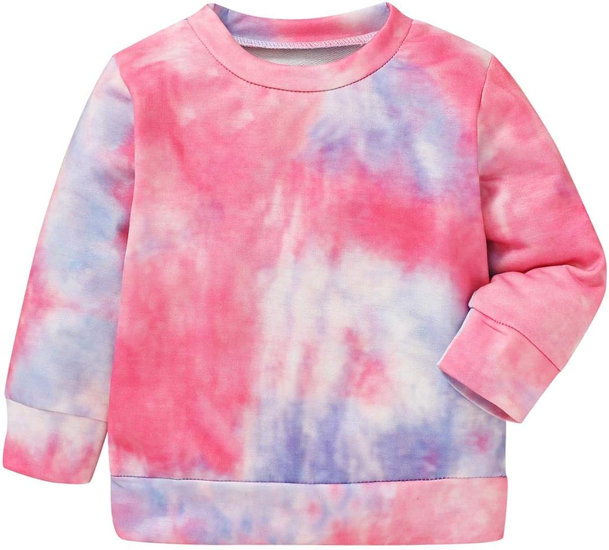 Toddler Baby Girls Sweatshirt Leopard/Tie Dye Casual Blouse Top Fashion Pullover Shirt Fall Winter Outfit: Clothing