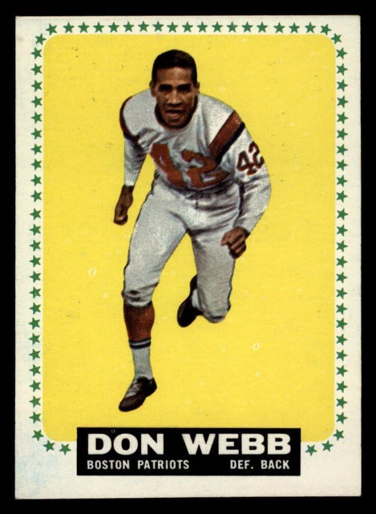 Amazon Com 1964 Topps 20 Don Webb New England Patriots Football Card Ex Mt Patriots Iowa St Collectibles Fine Art