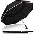 Weatherman Umbrella - Stick Umbrella - Windproof Umbrella Resists Up to 55 MPH Winds (Black)
