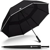 Weatherman Premium Long Stick Windproof Large Umbrellas for Rain (Black) | Windproof Umbrella for 2 People &ndash; Resists Up to 55 MPH Winds | Ideal for Travel, City Walking, and Outdoor Use