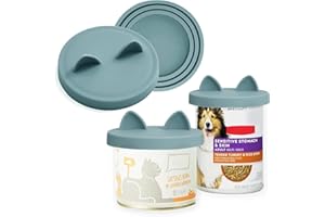 OHMO 2 Pack Dog Food Can Lids, (3,12, 14oz etc.) Universal Size BPA Free Silicone Covers for Cat and Pet Food, Light Blue