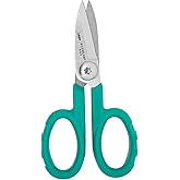 Excelta Kevlar Cutting Scissors, 5.5" Stainless Steel Blades, Professional | 1.75" Straight Blade Length, Serrated Edge, Comfort Molded Handles