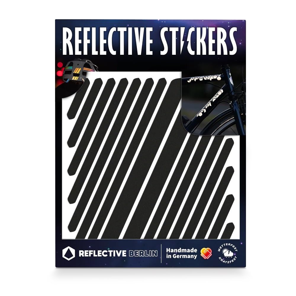 Reflective Berlin Unisex - Adult Shapes Reflective Stickers, Plain Black, One Size