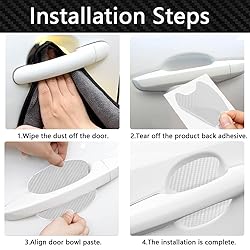 ASUBHA 4PCS Carbon Fiber Anti-Scratches Car Door