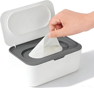 XxinXrong Wet Wipes Dispenser Bracket White Grey Refillable Storage Box