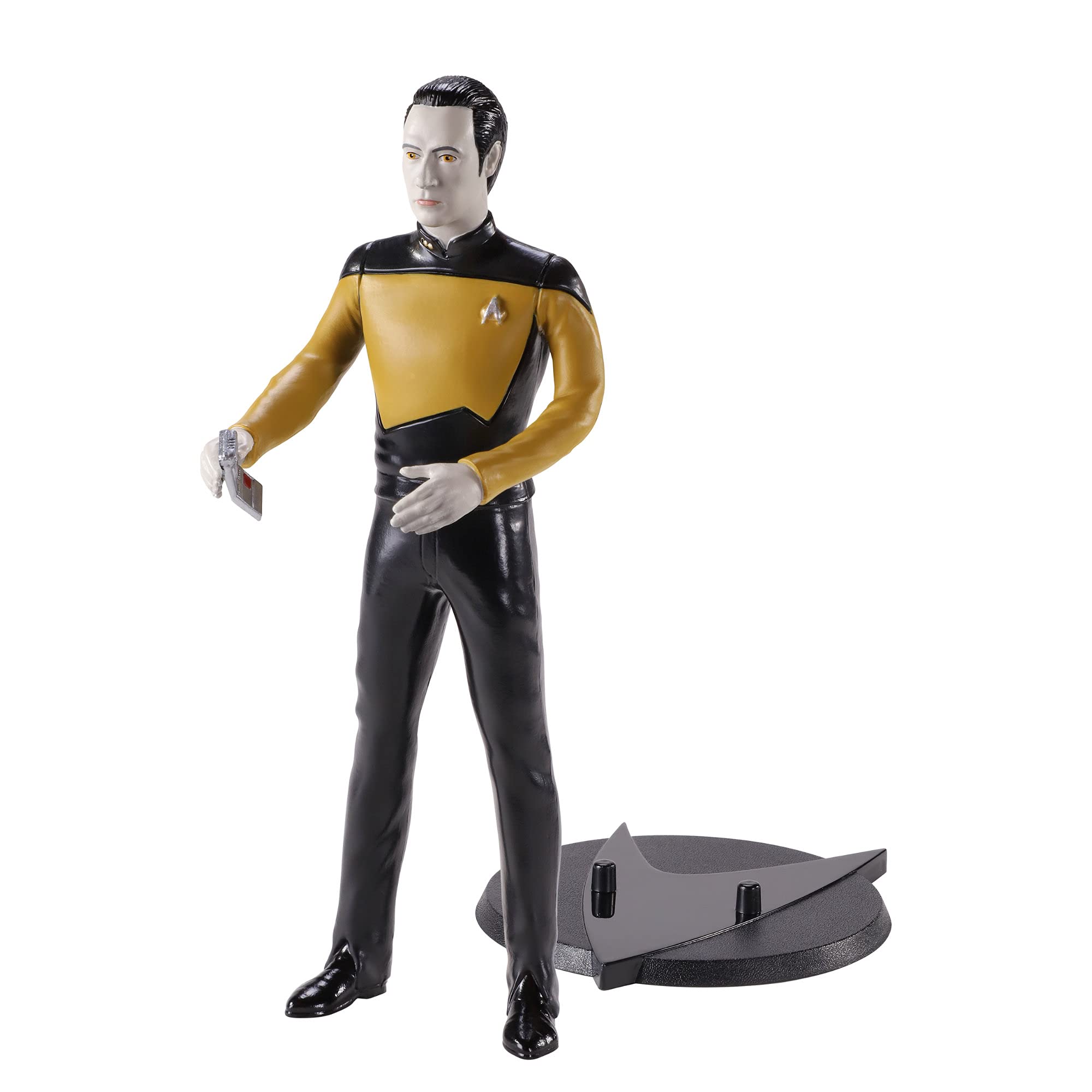 The Noble Collection Star Trek Bendyfigs Data - 7.5in (19cm) Noble Toys Bendable Figure Posable Collectible Doll Figures With Stand